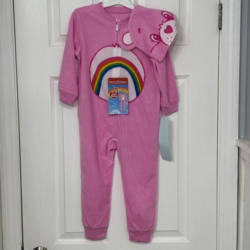 Care Bears Cheer Rainbow Bear Flame Resistant Romper Pajamas 3T NEW